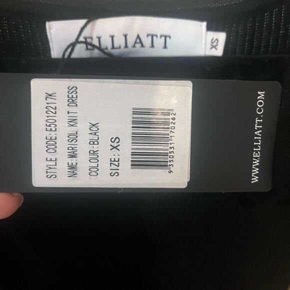 Elliatt Marisol Black Ribbed Sweetheart Knit Midi Dress XS NWT Edgy Minimalist - Picture 8 of 8